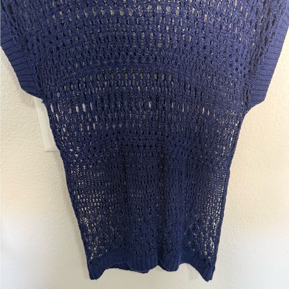 Tommy Bahama Navy Blue Crochet Open Knit Pullover
Sweater Tunic Small - Picture 5 of 7